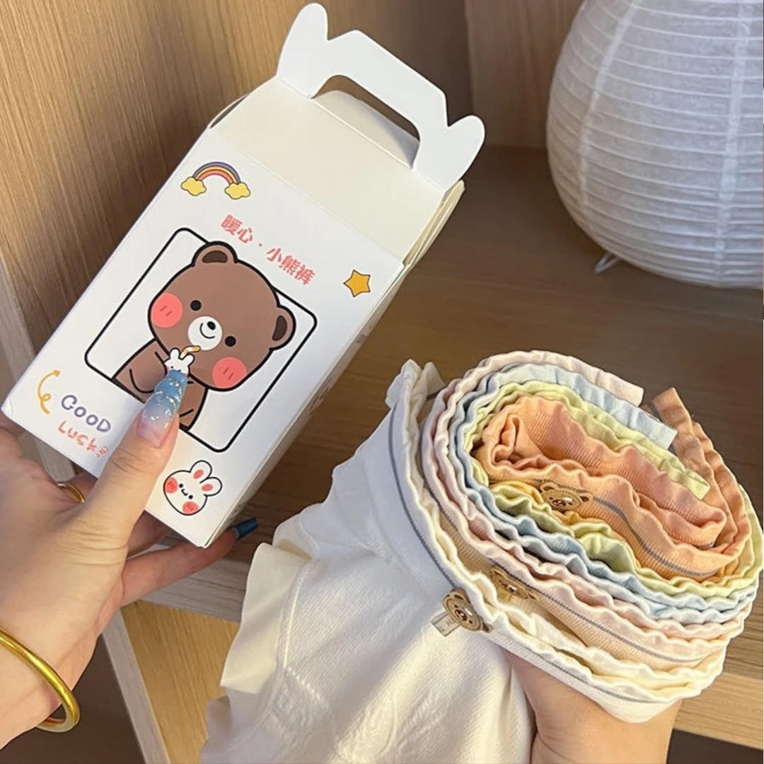 7A聚乳酸底档日系少女小熊舒适透气中腰舒适亲肤女士三角裤高颜值