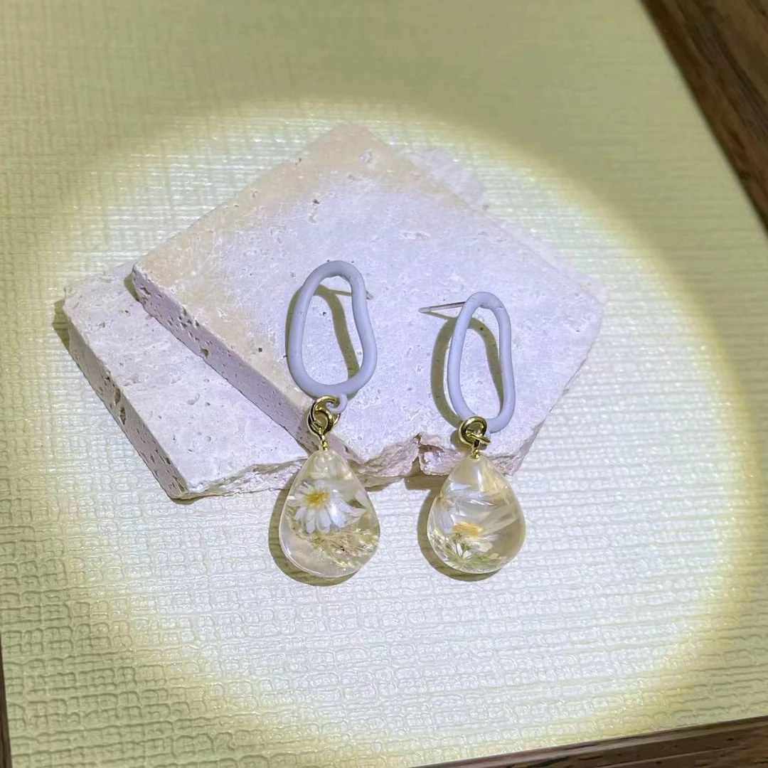 非金属树脂耳饰 水滴森林复古耳坠