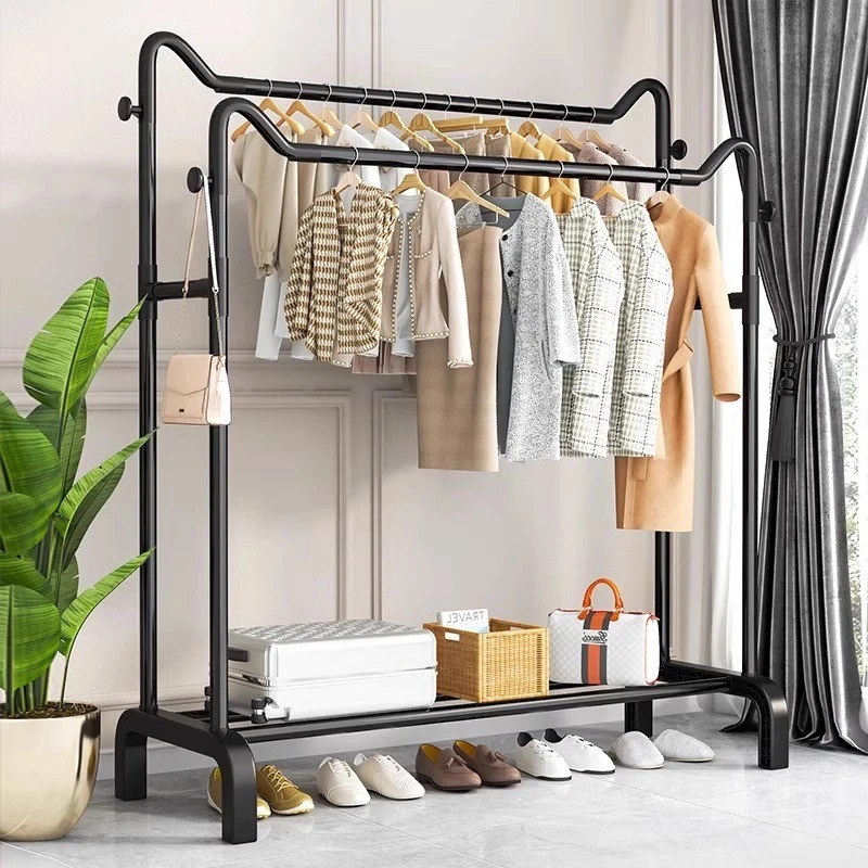 【猫耳晾衣架】双杆晾衣架猫耳朵挂衣架晒被子衣服升级落地式晒衣架