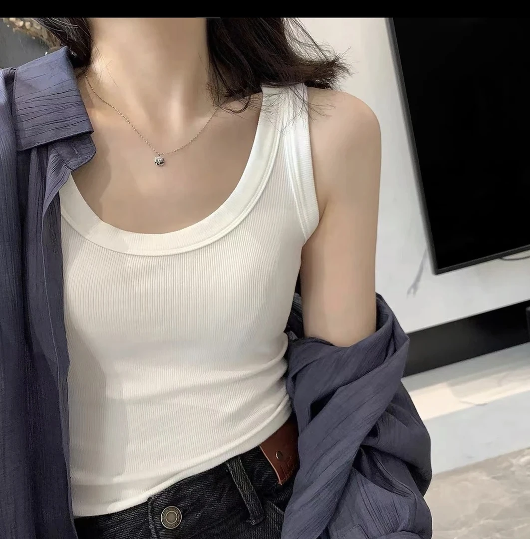 【厂家直销】福利款70-160斤冰丝螺纹背心女2024夏吊带修身内搭女