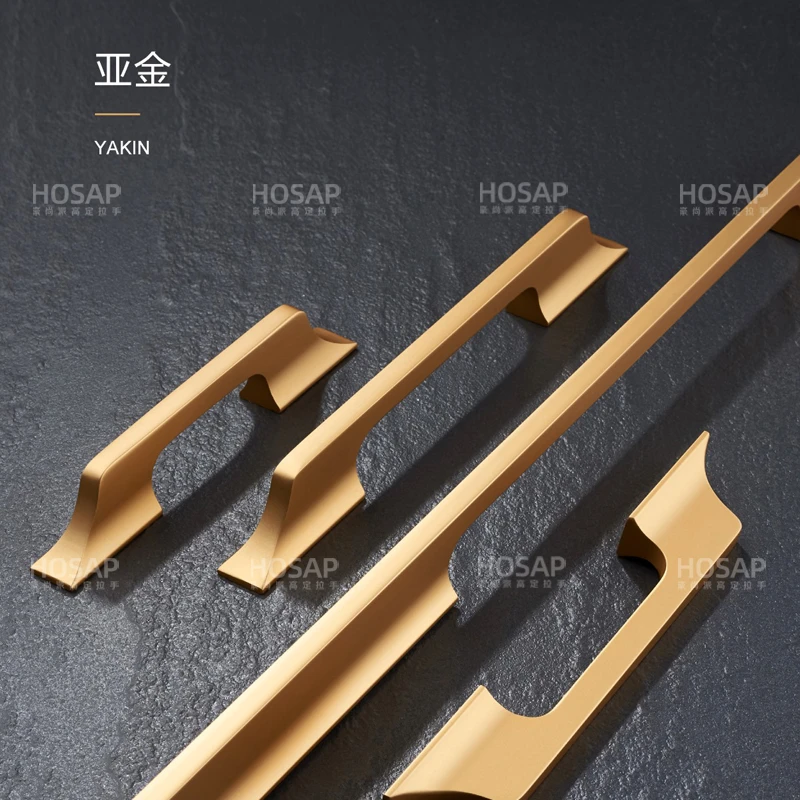 豪尚派现代简约高级黑色厨衣柜美式柜门把手抽屉加厚把手可定制