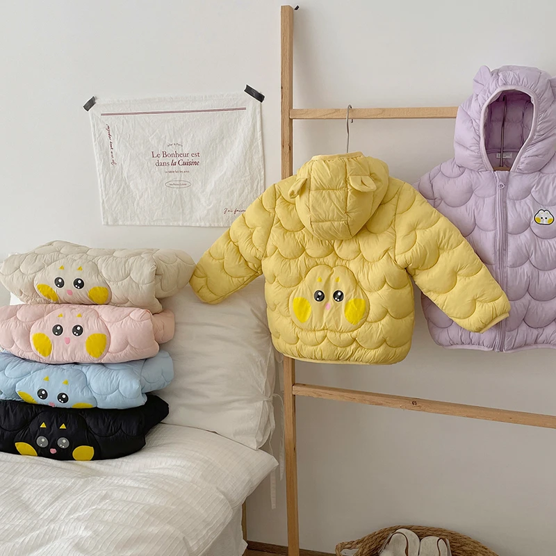 儿童轻薄棉服宝宝秋冬棉衣男女童新款棉袄冬装小孩连帽外套