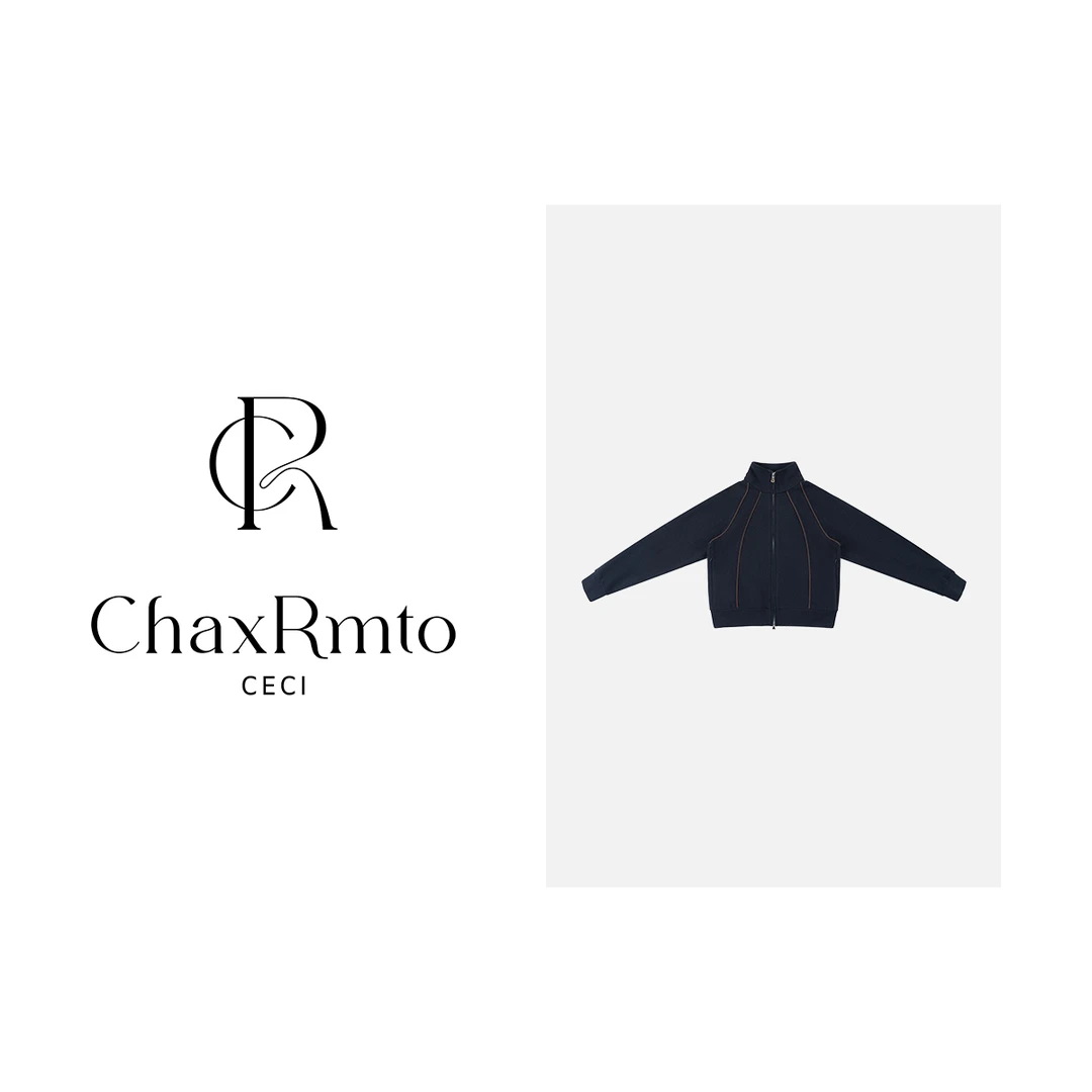 ChaxRmto 24秋季设计感时尚卫衣短外套气质简约上衣 斯斯SC1C2802