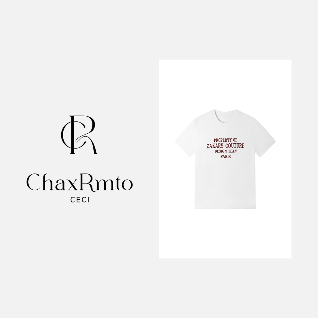 ChaxRmto 2025新款设计感字母T恤百搭圆领上衣 斯斯SC1C2472