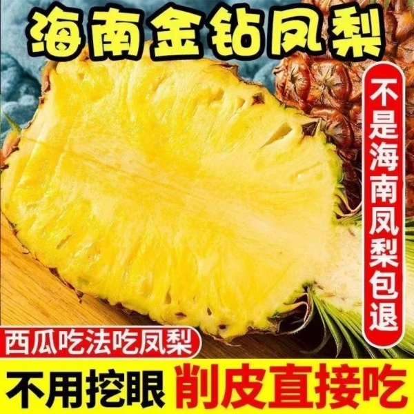 海南应季无眼手撕金钻凤梨树上熟多汁非菠萝新鲜水果清甜凤梨包赔