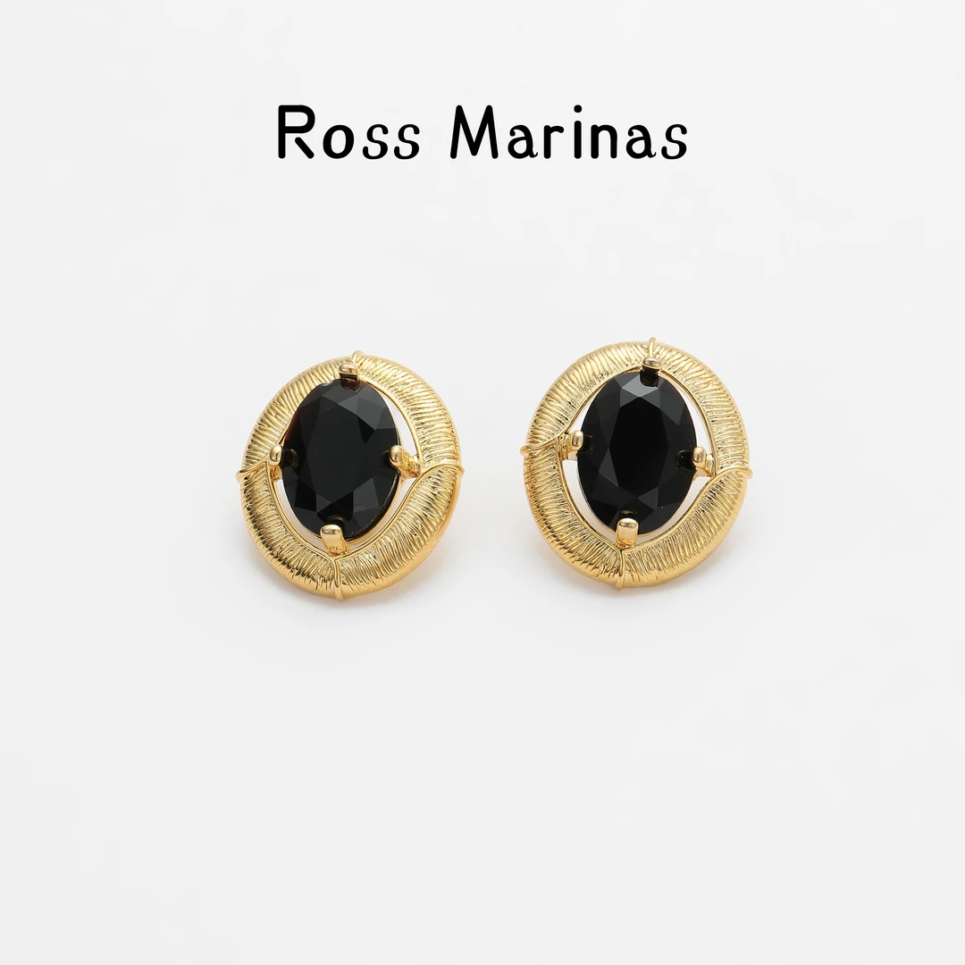 合金耳饰 Ross Marinas 「遇见」系列【黑】黑金轻奢耳环