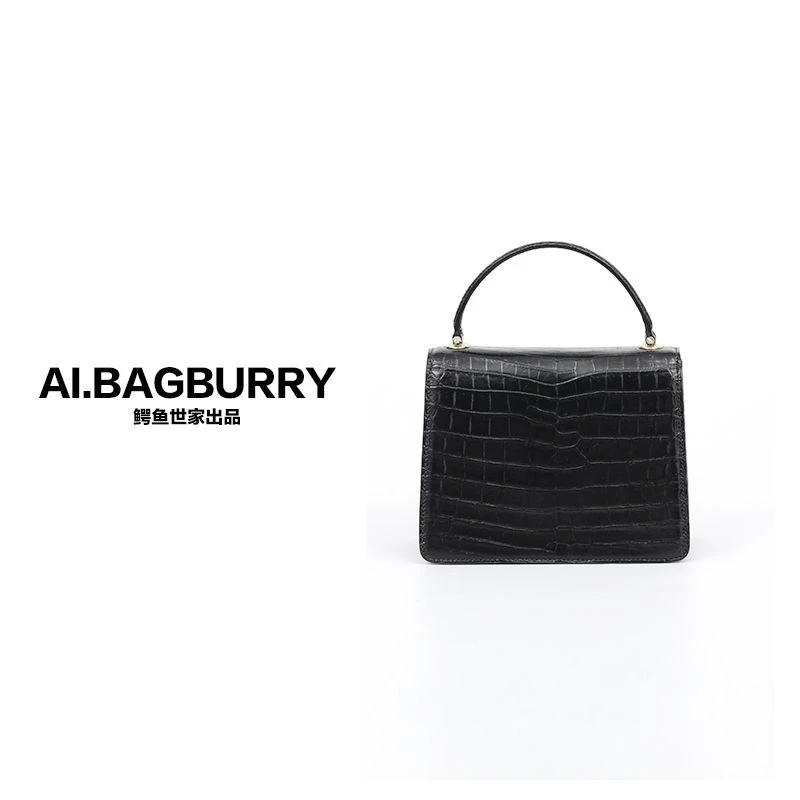 AI.BAGBURRY2025平替鳄鱼皮真皮喜马拉雅白斜挎包