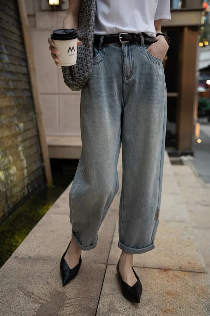 1508宽松牛仔裤女高腰直筒显瘦2024年新款秋款PAI