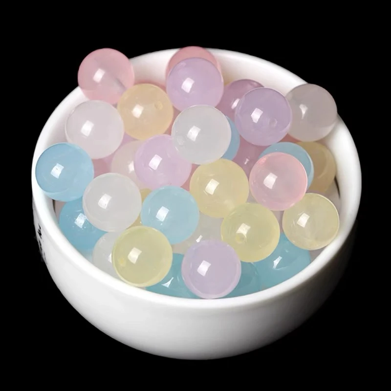 天然马卡龙色糖果色玛瑙玉髓散珠手串手链念珠108配珠DIY彩色配珠