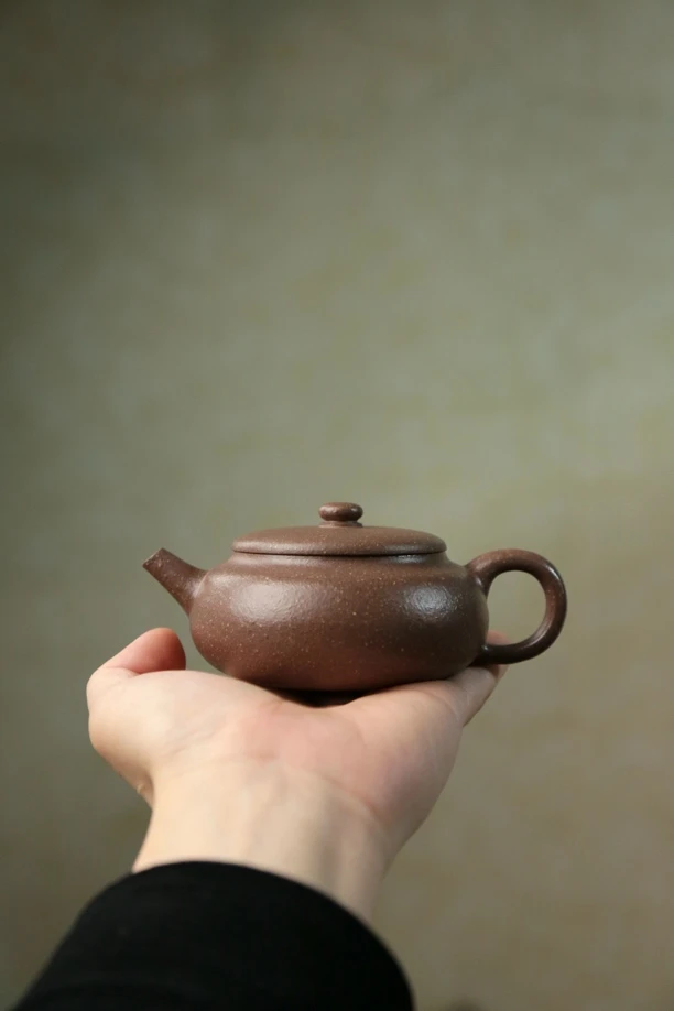 宜兴原矿青降坡手工制作桑扁紫砂茶壶 茶具
