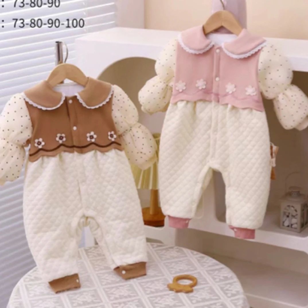 儿童马甲可爱羽绒男童女童套装哈衣保暖卡通冬季宝宝轻薄秋冬