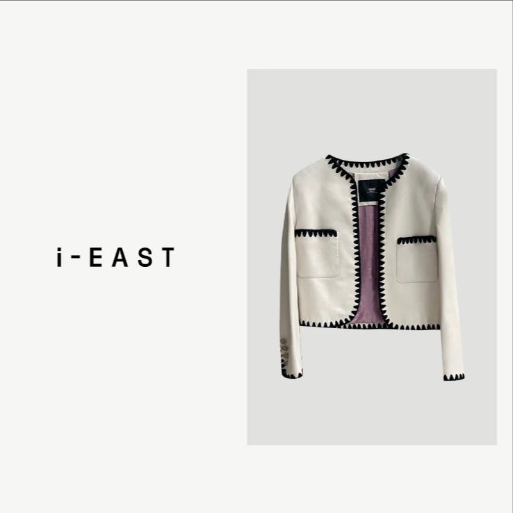 i-EAST 回头率密码~手工勾线皮衣外套PY2126
