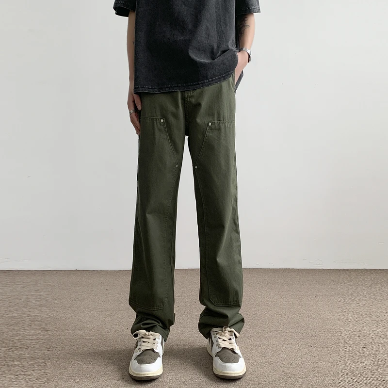 2024秋季新款伐木休闲裤男生美式潮流高级感复古高街宽松直筒长裤