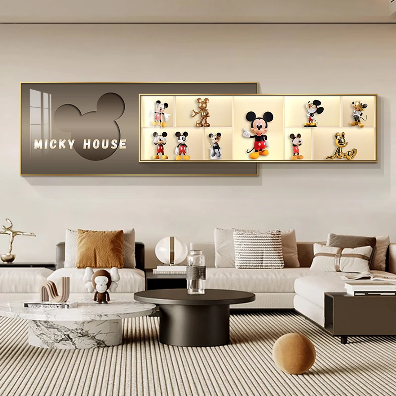 奇趣米奇客厅装饰画简约现代横版叠加壁画高档大气沙发背景墙挂画