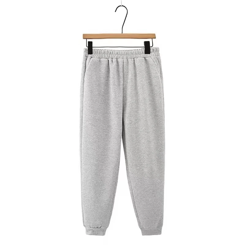 【鱼家】NN3470-奥粒绒时尚休闲裤百搭宽松灰色抽绳秋冬舒适设计感