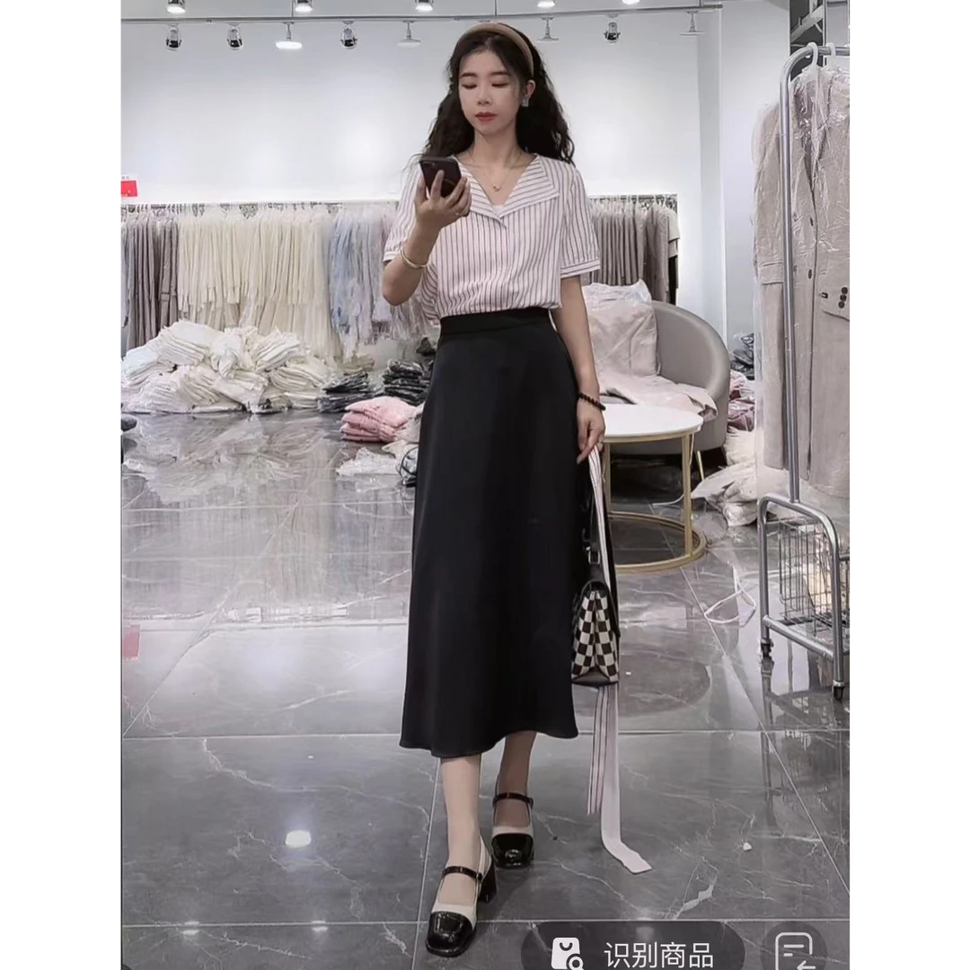 NN138新款衬衫腰带款显瘦气质高腰时尚夏季不规则法式