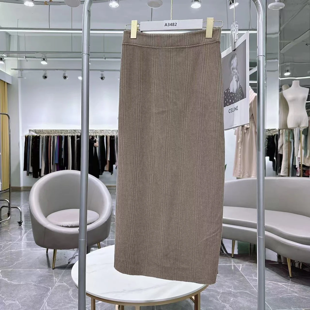 A3482-【90-120斤】时尚休闲半身裙气质网红高腰百搭中长款