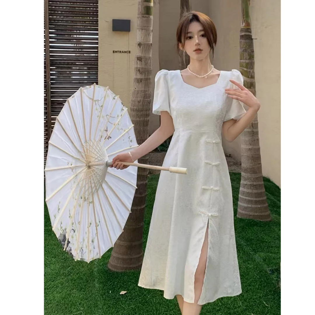 NN949【国风定制款连衣裙】高品质纹理感重工连衣裙中国风复古法式