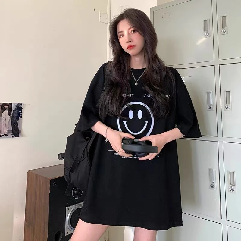 NN806-时尚T恤休闲百搭宽松宽松印花韩版情侣小众设计感