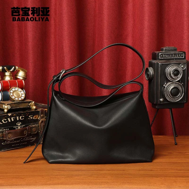 芭宝利亚真皮单肩包机能斜挎包潮流休闲包轻奢大容量时尚男士包包
