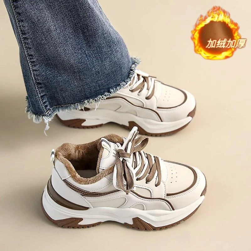 官网潮流时尚时尚老爹鞋女ins潮2024新款秋季学生高帮加厚保暖鞋