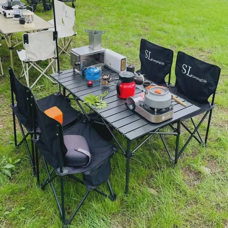 【大掌柜】户外桌椅套装便携折叠桌椅蛋卷桌露营桌椅折叠椅野餐桌