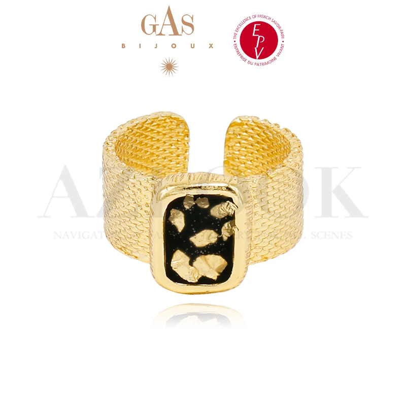 GASBIJOUX金色戒指简约百搭女生小饰品高颜值戒指开口可调节