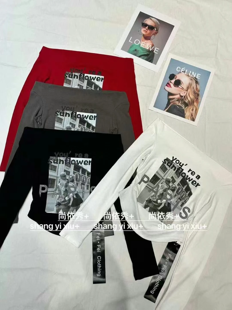 欧街-字母you印花上衣07312