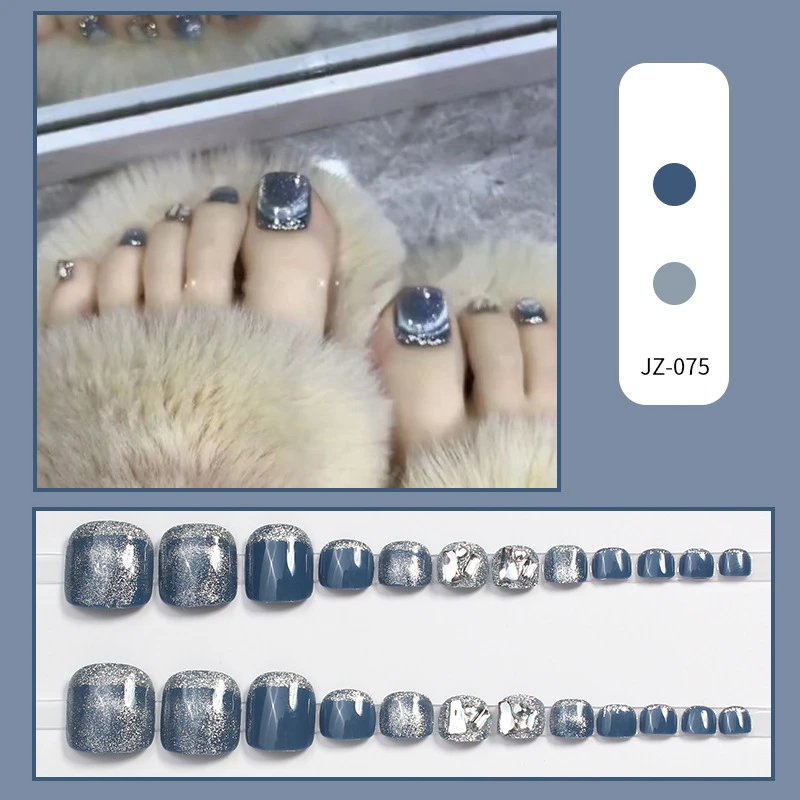 【JZ-075】脚指甲贴片2023年新款显白高级感穿戴甲脚趾甲美甲贴片