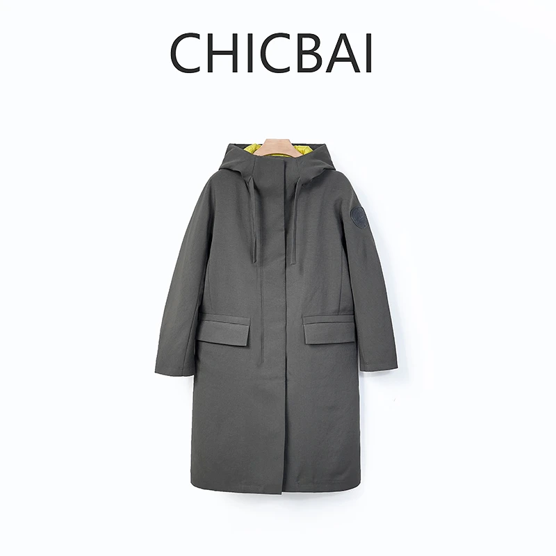 CHICBAI 意大利小狗中空纤维轻盈白鹅绒连帽羽绒服