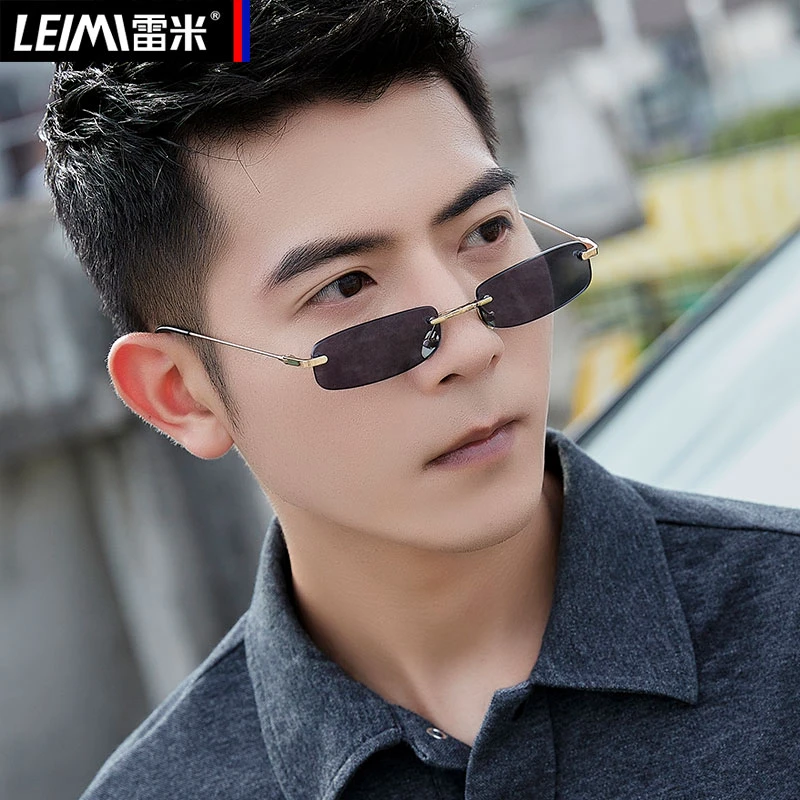 无框太阳眼镜男士超轻小方框墨镜女开车专用防紫外线防晒2025年夏