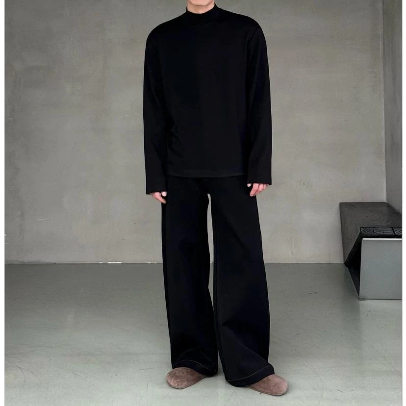 【OXOZ】320g莫代尔混纺底加绒(羊/醋)中领长袖打底