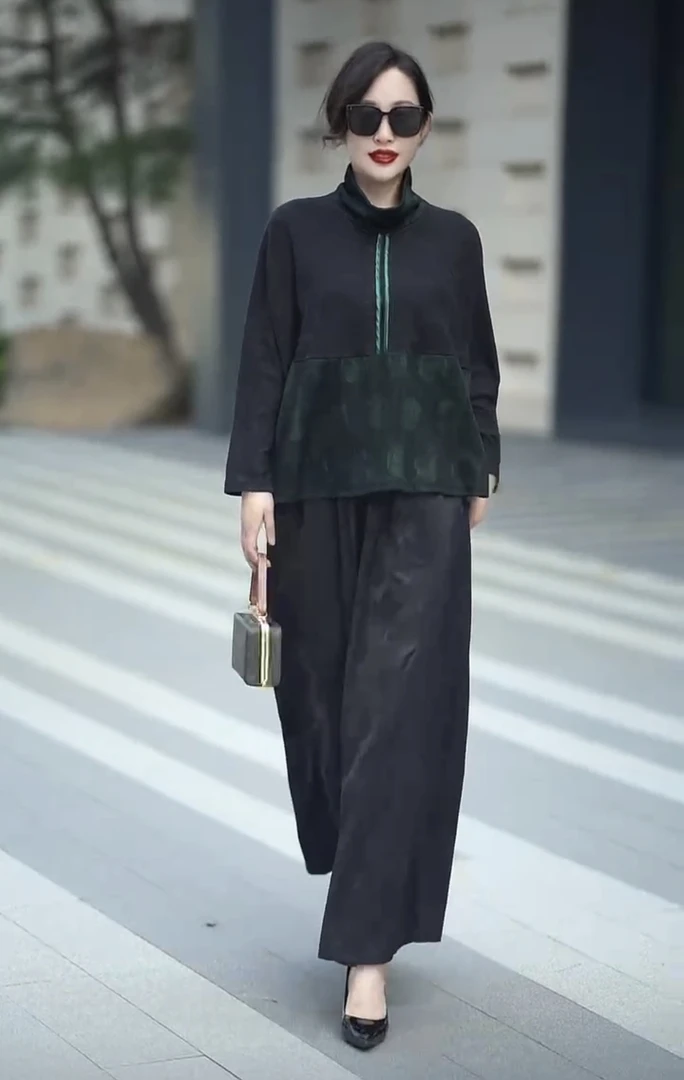 秋冬半高领长袖洋气小衫