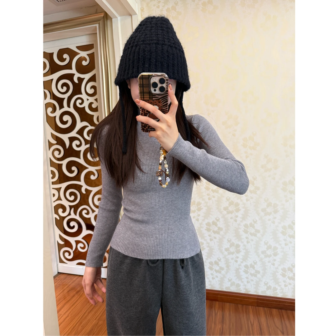 大丫 【万能公式】  秋冬半高领柔软修身弹力打底衫