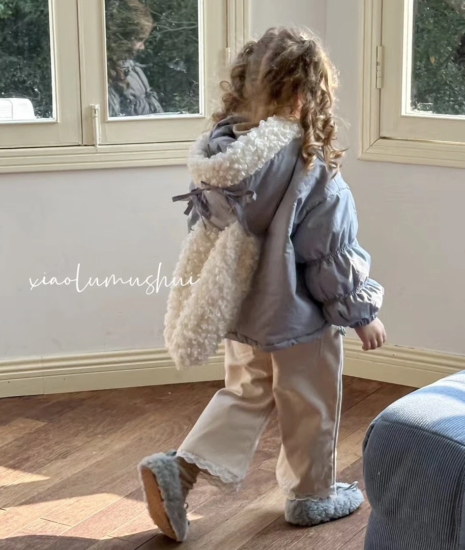 小鹿慕水 2024女童冬款可爱兔子连帽棉外套24716