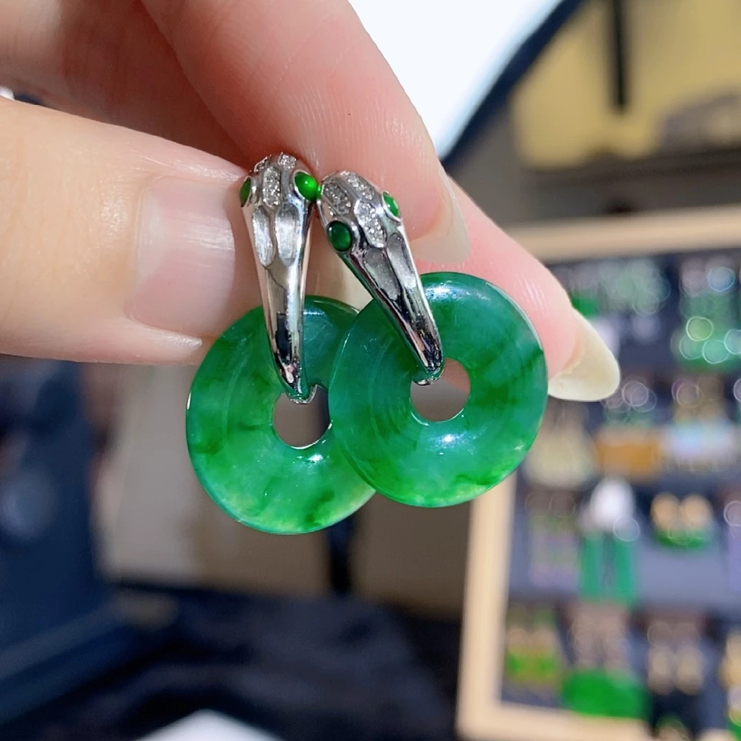 翡翠耳饰18K金镶嵌【福利款】签收后24小时鉴赏期