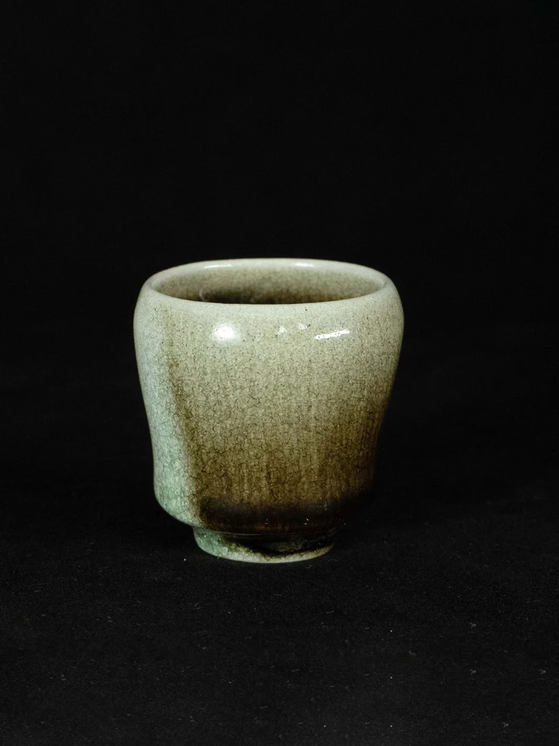 何志隆翡翠青瓷-柴烧杯纯手工茶具茶杯