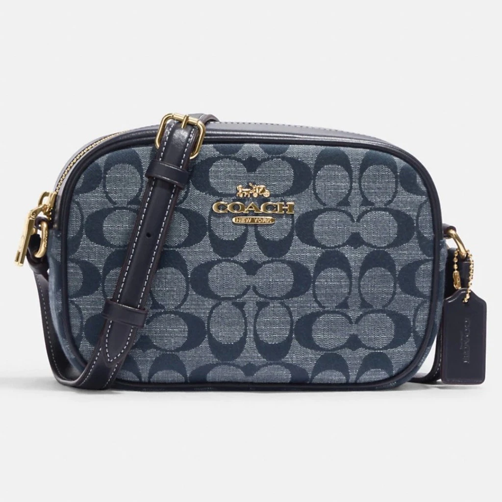 COACH 蔻驰蓝色香布雷经典标志Jamie单肩斜挎迷你相机包CH840