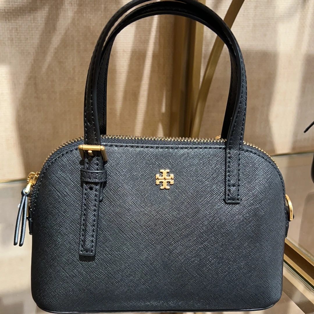 TORY BURCH/汤丽柏琦Emerson Dome贝壳单肩斜挎包 194694 黑色