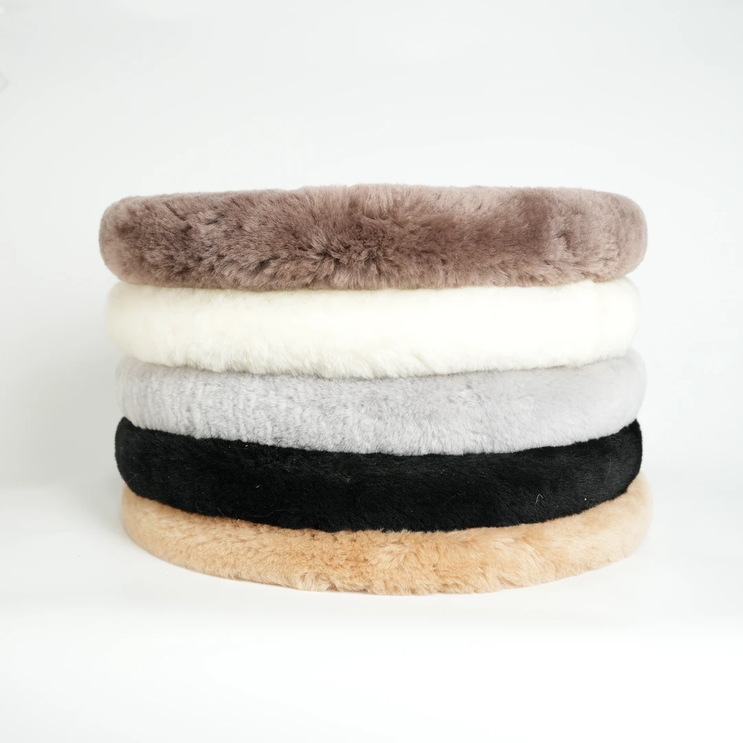 匠人乔皮具【方向盘套】羊毛秋冬季毛绒保暖通用汽车把套