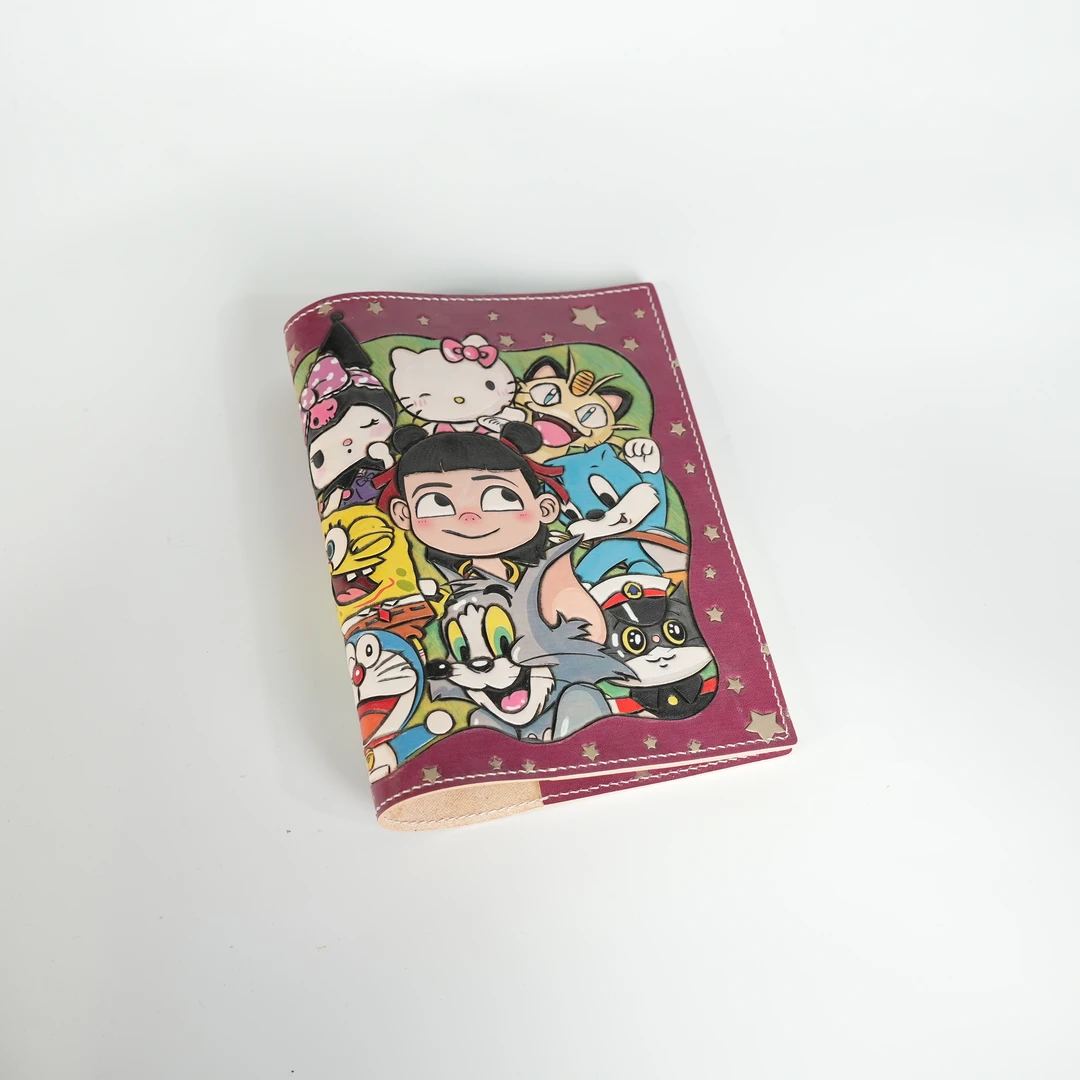 匠人乔【双面皮雕活页本童年回忆】A8手工非遗真皮替芯笔记手账本