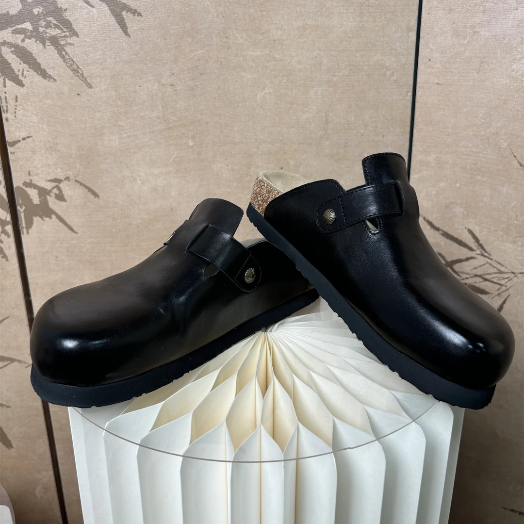 JRQIAO【半包博肯拖鞋】时尚百搭真皮夏季透气防滑拖鞋勃肯博肯鞋