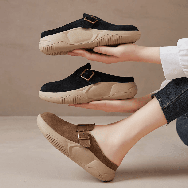 厚底勃肯鞋包头半拖鞋女2024新款外穿拖鞋平底夏季懒人一脚蹬女鞋