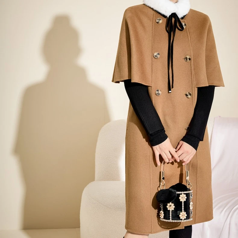 【彭彭echo专属】CHICHY时尚冬季双面呢大衣外套CC2C009224