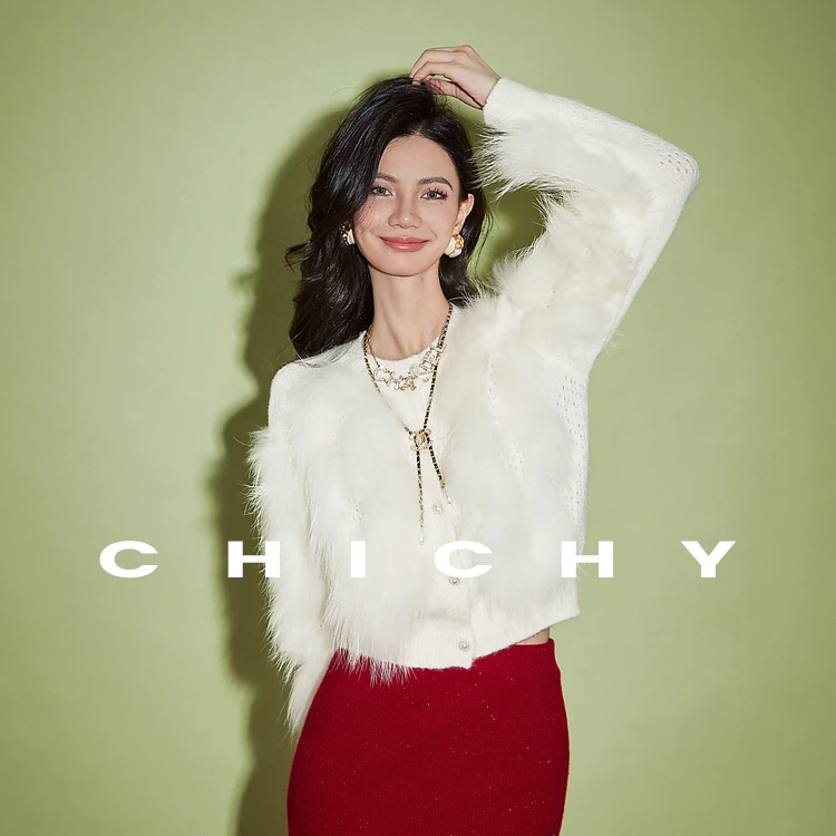 【彭彭echo专属】CHICHY重工名媛风设计感针织开衫CC0E003234