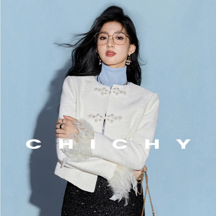 【尚雅】CHICHY白色洋气小香风短外套CC2B006243