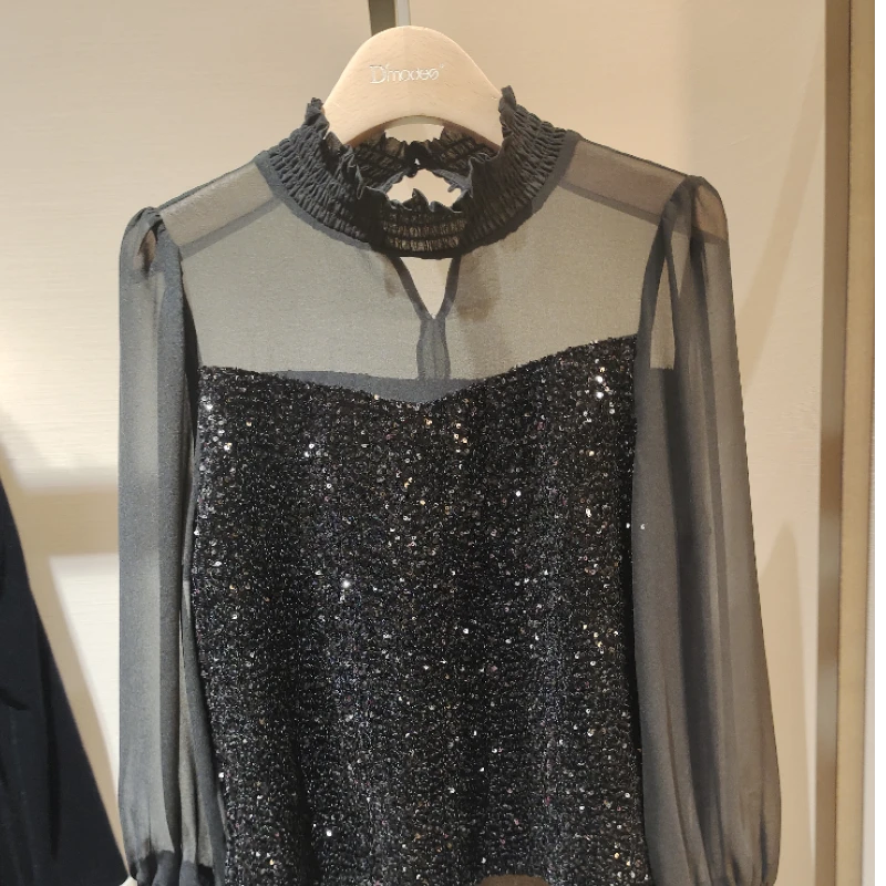 【彭彭echo专属】CHICHY黑色时尚百搭上衣小衫CW1E001244