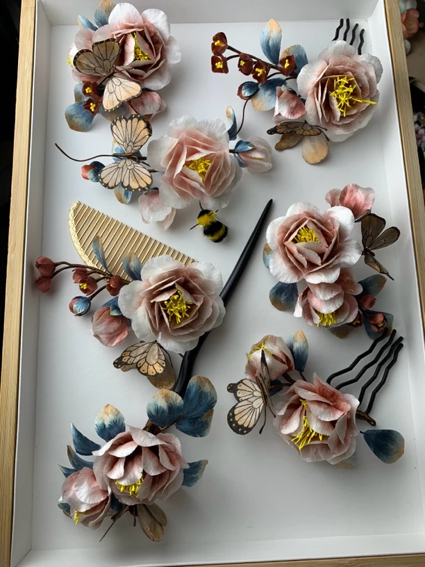 纯手工非遗绒花发簪 发饰头饰古风簪子日常饰品中式国风明制仙气