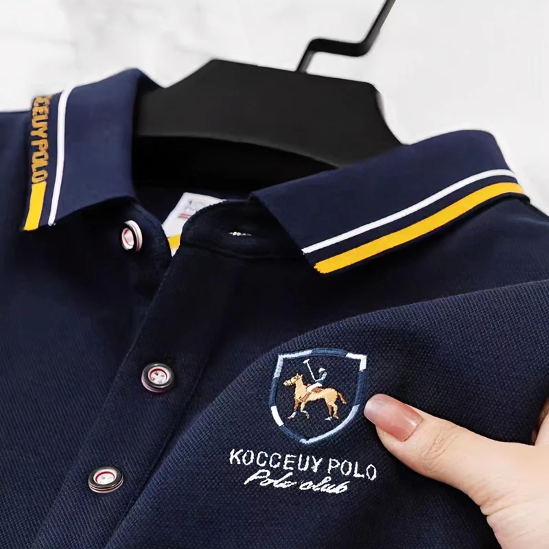 秋季新款高档男士长袖POLO衫商务翻领T恤休闲百搭宽松打底上衣男