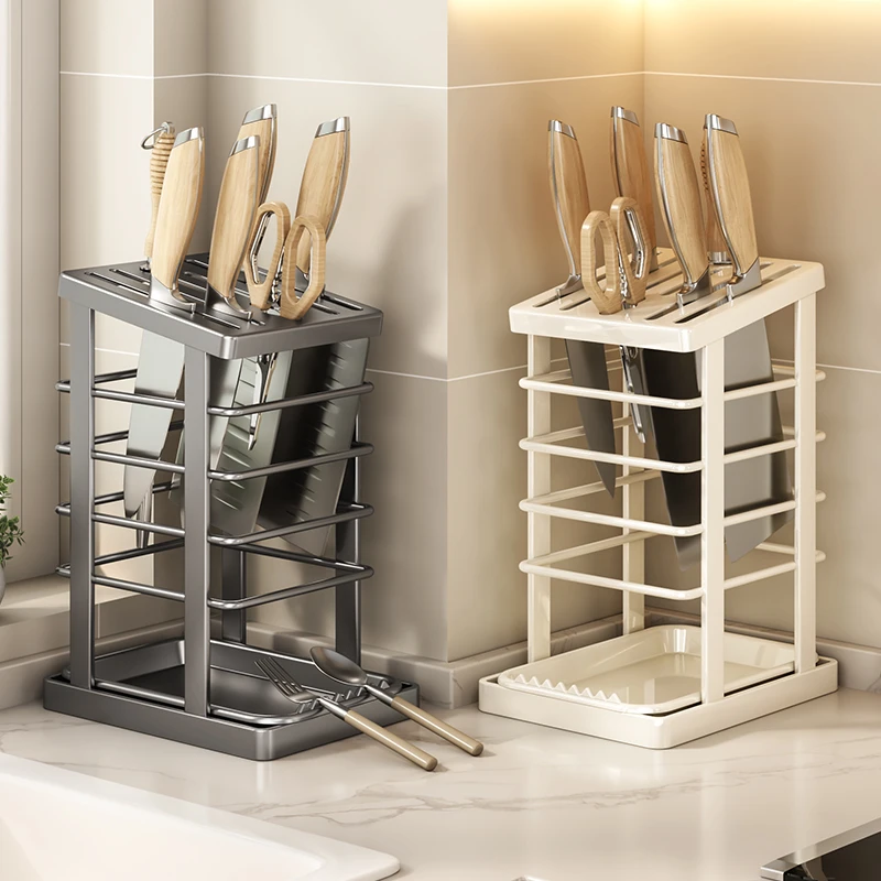家用厨房刀架菜刀架置物架多功能沥水台面放菜刀具刀座收纳架